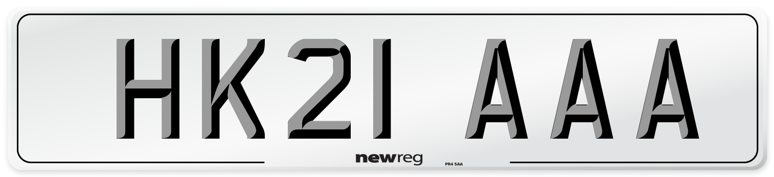 HK21 AAA Number Plate from New Reg